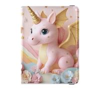 Lindos unicornios rosa cartera de viaje de cuero para pasaporte, fundas impermeables para pasaporte para hombres, accesorios imprescindibles para viajes