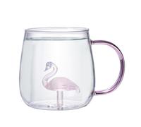 Lindos vasos para beber | Taza de café 3D transparente de vidrio de borosilicato de 380 ml | Vasos resistentes al calor para bares, cafeterías, tazas de dibujos animados para bebidas frías y calientes