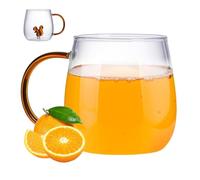 Lindos vasos para beber | Taza de café 3D transparente de vidrio de borosilicato de 380 ml | Vasos resistentes al calor para bares, cafeterías, tazas de dibujos animados para bebidas frías y calientes