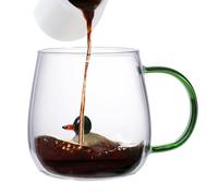 Lindos vasos para beber | Tazas de animales 3D de vidrio de borosilicato transparente de 380 ml | Linda taza para beber para viajes, vida diaria, tazas portátiles de dibujos animados para lugar de tra
