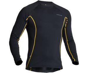 Lindstrands Dry Camisa funcional de manga larga, negro/amarillo, Talla XS