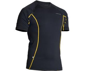 Lindstrands Dry Camisa funcional, negro-amarillo, tamaño XL para Hombres