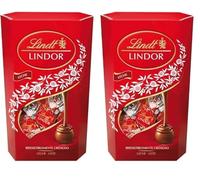 Lindt bombones LINDOR CORNET chocolate con leche, deliciosos bombones Lindt con interior de chocolate cremoso, bombones para regalar, chocolate Lindt, 600 g, aprox 48 bombones (Paquete de 2)