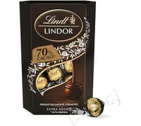 Lindt bombones LINDOR CORNET chocolate negro al 70% de cacao, delicioso bombón con interior de chocolate cremoso, 200 g, aproximadamente 16 bombones