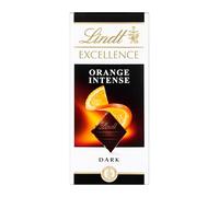 Lindt Chocolate EXCELLENCE chocolate negro con naranja, pack de 5 tabletas de chocolate puro, chocolate negro aromático, extrafino, cacao con toque a naranja