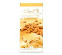 Lindt Chocolate Les Grandes Almendra | Pizarra de 150 g | Almendras enteras y trozos de almendras caramelizadas en chocolate blanco fino | Pizarra de chocolate | Regalo de chocolate