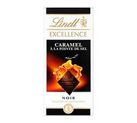 Lindt Chocolate negro, extra fino, tradicional, con granos de caramelo, azúcar caramelizado y flor de sal - la tabla de 100 g