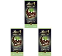 Lindt CREATION Chocolate Negro 70% con Menta 150g - Tableta Rellena de Mousse Refrescante (Paquete de 3)