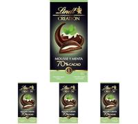 Lindt CREATION Chocolate Negro 70% con Menta 150g - Tableta Rellena de Mousse Refrescante (Paquete de 4)