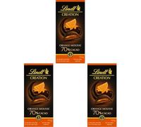 Lindt Creation - Tableta de chocolate negro 70% cacao con relleno de mousse y coulis de naranja, chocolate Lindt, 150 g (Paquete de 3)