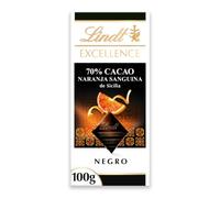 Lindt Excellence Chocolate Negro 70% cacao con Naranja Sanguina, tableta de chocolate, intenso y equilibrado