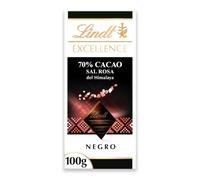 Lindt Excellence Chocolate Negro 70% cacao con sal Rosa del Himalaya, tableta de chocolate, intenso y equilibrado