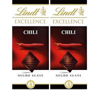 Lindt Excellence Chocolate negro con chili, tableta de chocolate 100 gr (Paquete de 2)