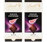 Lindt EXCELLENCE Chocolate Negro con Higo 100g - Tableta de Chocolate Negro Intenso con Trozos de Higo (Paquete de 2)