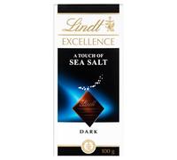 Lindt Excellence Tableta de Chocolate Negro, tableta de chocolate puro, chocolate negro aromático, extrafino, con un Toque de Flor de Sal, 100g (Paquete de 6)