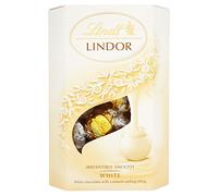 Lindt Lindor - Caja de trufas de chocolate blanco con relleno de fusión suave, 16 bolas de 200 g, paquete de 2