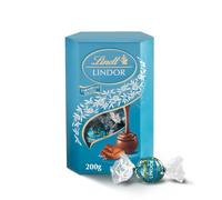 3 bombones Lindt Lindor Caramello Salato con chocolate con leche y cristales de sal con relleno suave de caramelo salado, 200 g