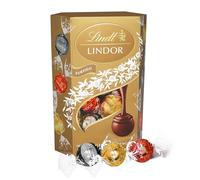 Lindt LINDOR incluye bombones de chocolate negro 70% de cacao, chocolate con leche, chocolate blanco, delicioso bombón con interior de chocolate cremoso, 200g, aproximadamente 16 bombones