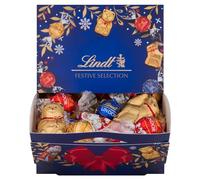 Lindt LINDOR sharing box, surtido de bombones y figuritas de Navidad ideal para compartir, 690g
