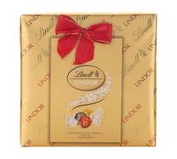 Lindt LINDOR WRAPPED surtido, caja de bombones surtidos, chocolate con leche, chocolate negro, chocolate blanco, cacao puro procedentes de fuentes sostenibles, bombones para regalar, 137 g