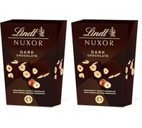 Lindt Nuxor Bombones de Chocolate Negro y Avellanas, Chocolate Lindt, chocolate con frutos secos, Bombones para regalar, 150g (Paquete de 2)