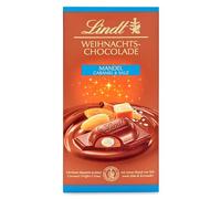 Lindt Pizarra de chocolate navideña con almendra, caramelo y sal, 100 g, regalo de chocolate para Navidad