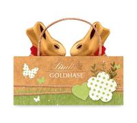 Lindt Schokolade GOLDHASEN Tasche Nature Edition | 100 g Tasche | 2 x 50 g Premium GOLDHASE Vollmilch-Schokolade in Hasenform zu Ostern | Osterschokolade | Schokoladengeschenk