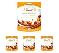 Lindt Sensation Crispy Maíz Tostado, bolas de chocolate con leche rellenas de maíz tostado, snack de chocolate Lindt, grageas de chocolate intenso y suave, 140g (Paquete de 4)
