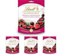 Lindt Sensation Fruit - Bolitas de Chocolate Negro con Frambuesa y Arándano Rojo, bolitas de chocolate con interior de fruta, 150gr (Paquete de 4)