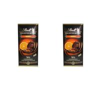 Lindt Tableta de Chocolate Negro, 70% Cacao, con Naranja, 150g (Paquete de 2)