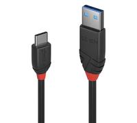 LINDY 1.5m USB 3.2 Type A to C Cable, 10Gbps, Black Line Single