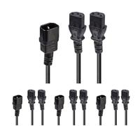 Lindy 1 m IEC C14 A IEC C5 trébol de Cable de extensión - Negro (Paquete de 4)