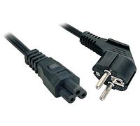 Lindy 2m, CEE 7/7 - IEC 320 C5 - Cable (CEE 7/7 - IEC 320 C5, 2 m, Male connector / Male connector, CEE7/7, C5 acoplador, Negro)