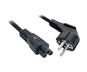Lindy 2m, CEE 7/7 - IEC 320 C5 - Cable (CEE 7/7 - IEC 320 C5, 2 m, Male connector / Male connector, CEE7/7, C5 acoplador, Negro)