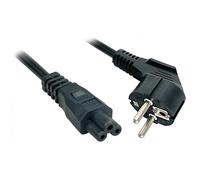 Lindy 2m, CEE 7/7 - IEC 320 C5 - Cable (CEE 7/7 - IEC 320 C5, 2 m, Male connector / Male connector, CEE7/7, C5 acoplador, Negro)