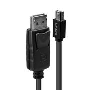 LINDY 2m Mini DisplayPort to DisplayPort Cable, Black Black 2m