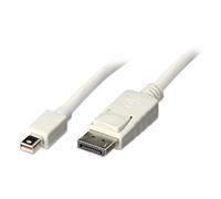 LINDY 2m Mini DisplayPort to DisplayPort Cable, White White 2m