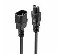Lindy 3 m Cable de extensión IEC C14 A IEC C5 Hoja de trébol Cable de alimentación - Negro
