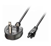 Lindy 3 m UK 3 Pin Enchufe A IEC C5 Hoja de trébol Cable de alimentación - Negro
