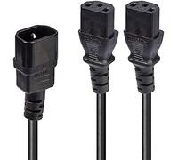Lindy 30039 cable de transmisión negro 2 m c14 acoplador acoplador c1