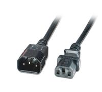 Lindy 30326 - Cable de extensión (C14 coupler, C13 coupler, macho/hembra) 2m, Negro