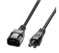 Lindy 3 m Cable de extensión IEC C14 A IEC C5 Hoja de trébol Cable de alimentación - Negro