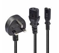 Lindy 30426 2,5 m UK Mains 3 Pin Enchufe A IEC C13 Y C7 y Divisor Cable de Plomo