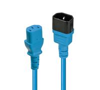 LINDY 30471 IEC C14 to IEC C13 Extension Power Cable, Blue, 1m 1m Blue