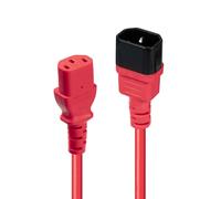 LINDY 30477 1m IEC Extension Cable, Red 1m Red