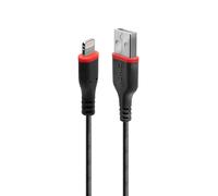 Lindy Cable USB 31290 Reforzado USB-A a Lightning 0,5 m Negro