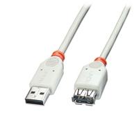 Lindy 31654 - Cable de extensión USB 2.0 tipo A macho a tipo A hembra, 1 m, color gris