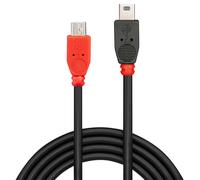 Lindy - 31717 cable USB USB 2.0 0,5 m Mini-USB B Micro-USB B Negro, Rojo