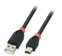 Lindy 31885 - Cable USB 2.0 profesional tipo A macho a tipo mini-B macho, 2m, color negro