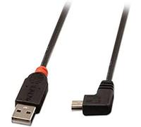 Lindy Cable USB 2.0 31972 – conector Tipo A macho a Mini‑B, ángulo derecho de 90°, 2 m, negro